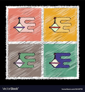 Set of flat shading style icons rotating vector image