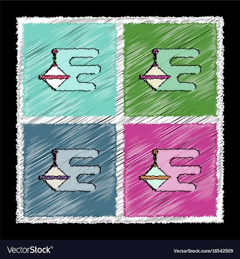 Set of flat shading style icons rotating vector image