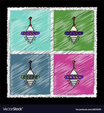 Set of flat shading style icons rotating vector image