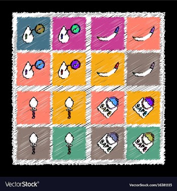 Set of flat shading style icons sex subject vector image