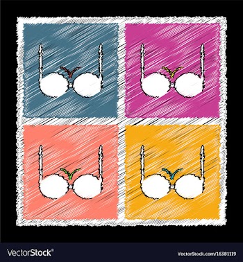 Set of flat shading style icons sexy women vector image