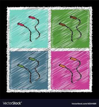 Set of flat shading style icons skipping rope vector image