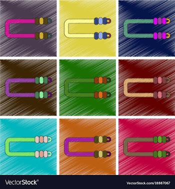 Set of flat shading style icons sports expander vector image