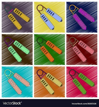 Set of flat shading style icons sports expander vector image