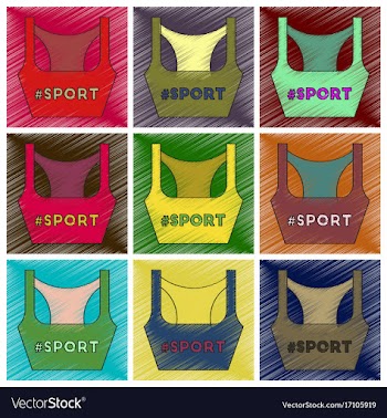 Set of flat shading style icons sports top vector image