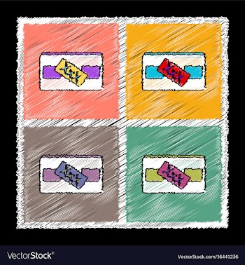 Set of flat shading style videocassette and xxx vector image