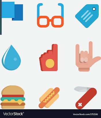  					Set of flat style icons vector image														