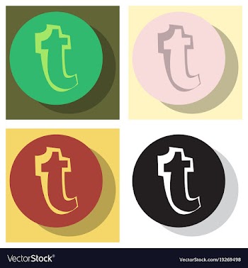 Set of flat tumblr social media icons vector image