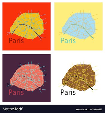 Set of flat urban city map of paris france vector image