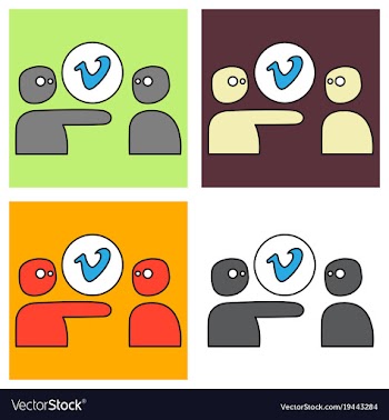 Set of flat vimeo icon on background vector image
