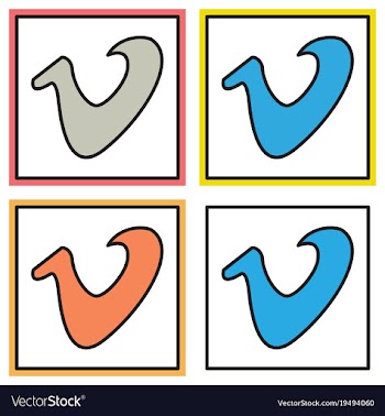 Set of flat vimeo icon on background vector image