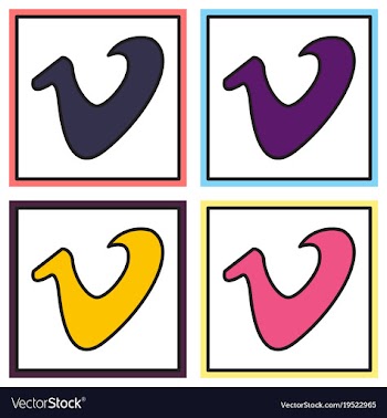 Set of flat vimeo icon on background vector image