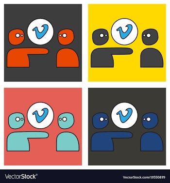 Set of flat vimeo icon on background vector image