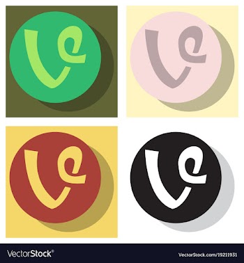 Set of flat vine icon in thinking cloud vector image