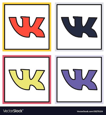 Set of flat vkontakte icon on background vector image