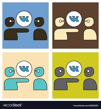 Set of flat vkontakte icon on background vector image