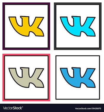 Set of flat vkontakte icon on background vector image