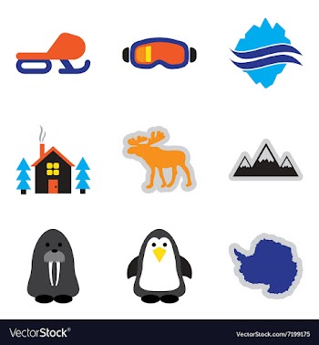 Set of flat web icons on white background Arctic vector image