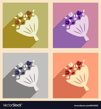 Set of flat web icons with long shadow brides vector image