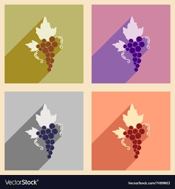 Set of flat web icons with long shadow bunch of vector image