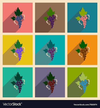 Set of flat web icons with long shadow bunch of vector image