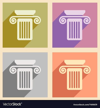 Set of flat web icons with long shadow column vector image