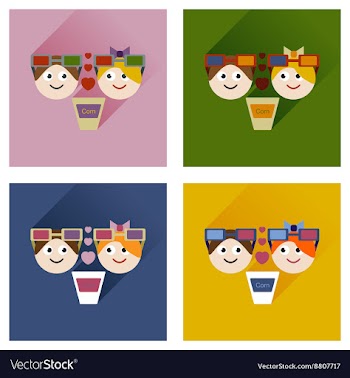 Set of flat web icons with long shadow couple vector image