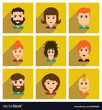 Set of flat web icons with long shadow haircut vector image