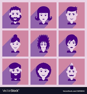 Set of flat web icons with long shadow haircut vector image