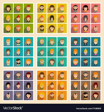 Set of flat web icons with long shadow haircut vector image