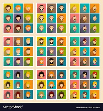 Set of flat web icons with long shadow haircut vector image