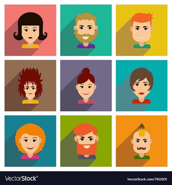 Set of flat web icons with long shadow haircut vector image