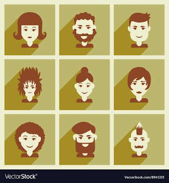 Set of flat web icons with long shadow haircut vector image