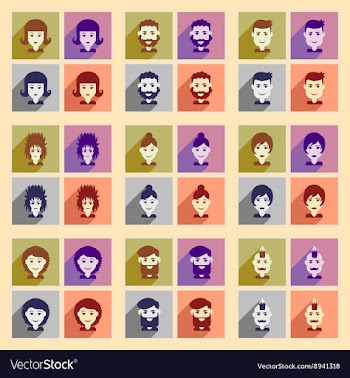 Set of flat web icons with long shadow haircut vector image