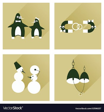 Set of flat web icons with long shadow lovers vector image