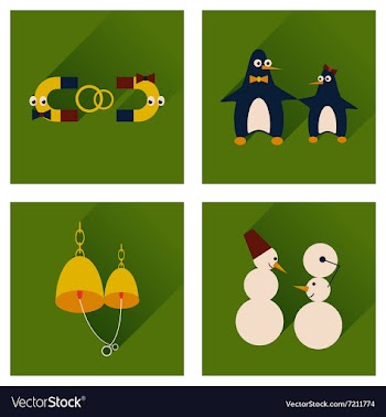 Set of flat web icons with long shadow lovers vector image