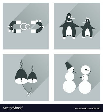 Set of flat web icons with long shadow lovers vector image