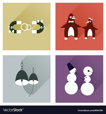 Set of flat web icons with long shadow lovers vector image