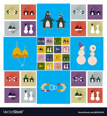 Set of flat web icons with long shadow lovers vector image
