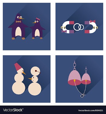 Set of flat web icons with long shadow lovers vector image