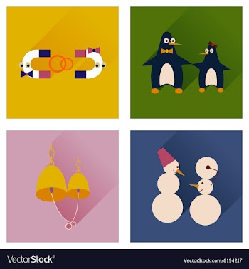 Set of flat web icons with long shadow lovers vector image