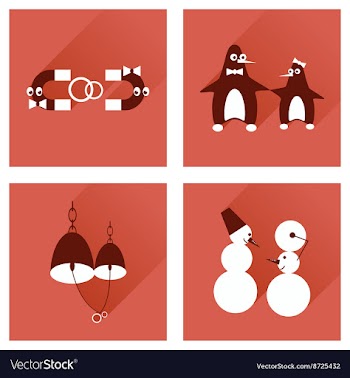 Set of flat web icons with long shadow lovers vector image