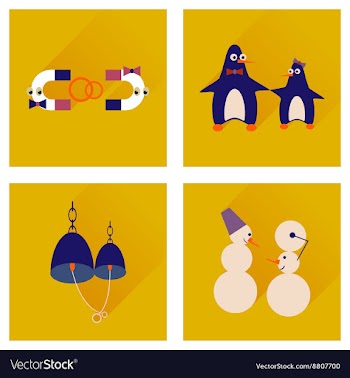 Set of flat web icons with long shadow lovers vector image