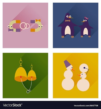 Set of flat web icons with long shadow lovers vector image