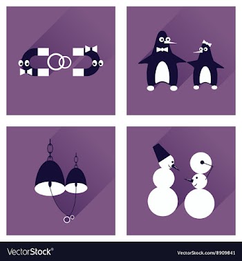 Set of flat web icons with long shadow lovers vector image