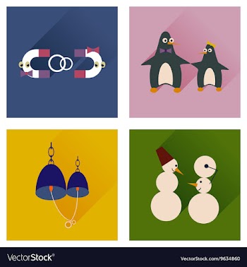 Set of flat web icons with long shadow lovers vector image