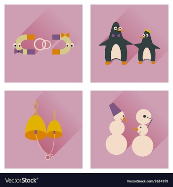 Set of flat web icons with long shadow lovers vector image