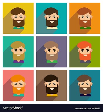 Set of flat web icons with long shadow men s vector image
