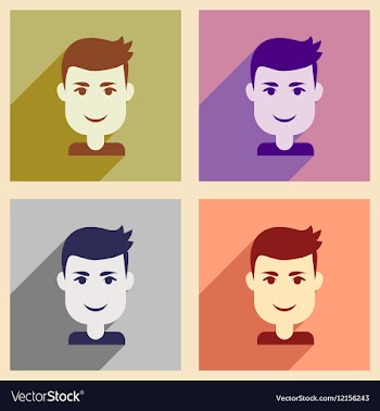 Set of flat web icons with long shadow men s vector image