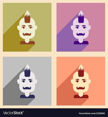 Set of flat web icons with long shadow men s vector image